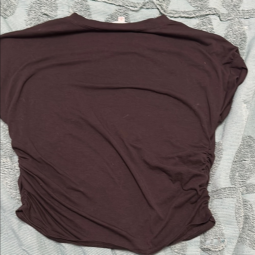Black Ruched Cap Sleeve Crop Top - Picture 5 of 5